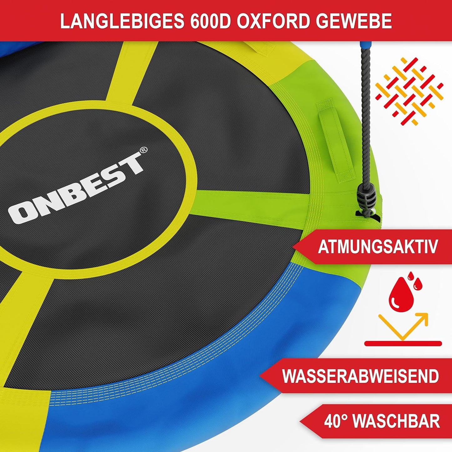 BITTE LESEN !!! Retourenware ! Hängeschaukel Nestschauckel Tellerschaukel 120T x 120B x 180H cm