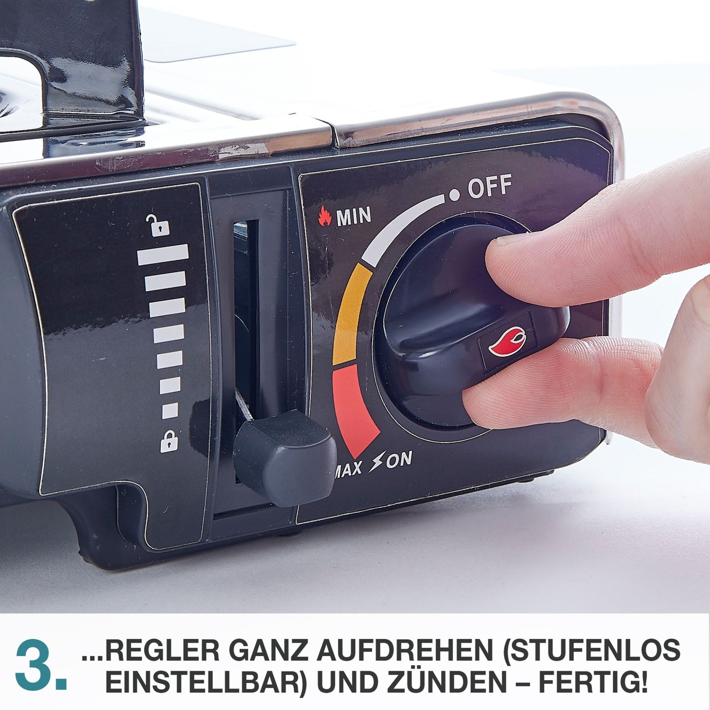Campingkocher Edelstahl + 4 Butangas-Kartuschen CG-227