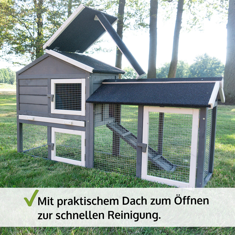 Hasenstall Kaninchenstall Meerschweinchenstall DREAM GREY