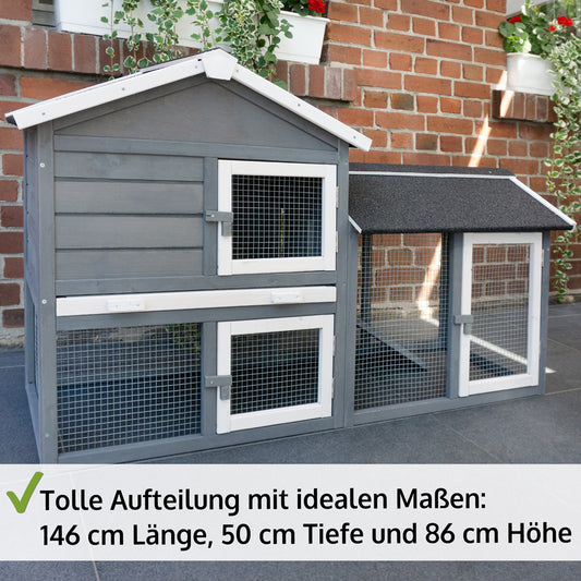 Hasenstall Kaninchenstall Meerschweinchenstall DREAM GREY