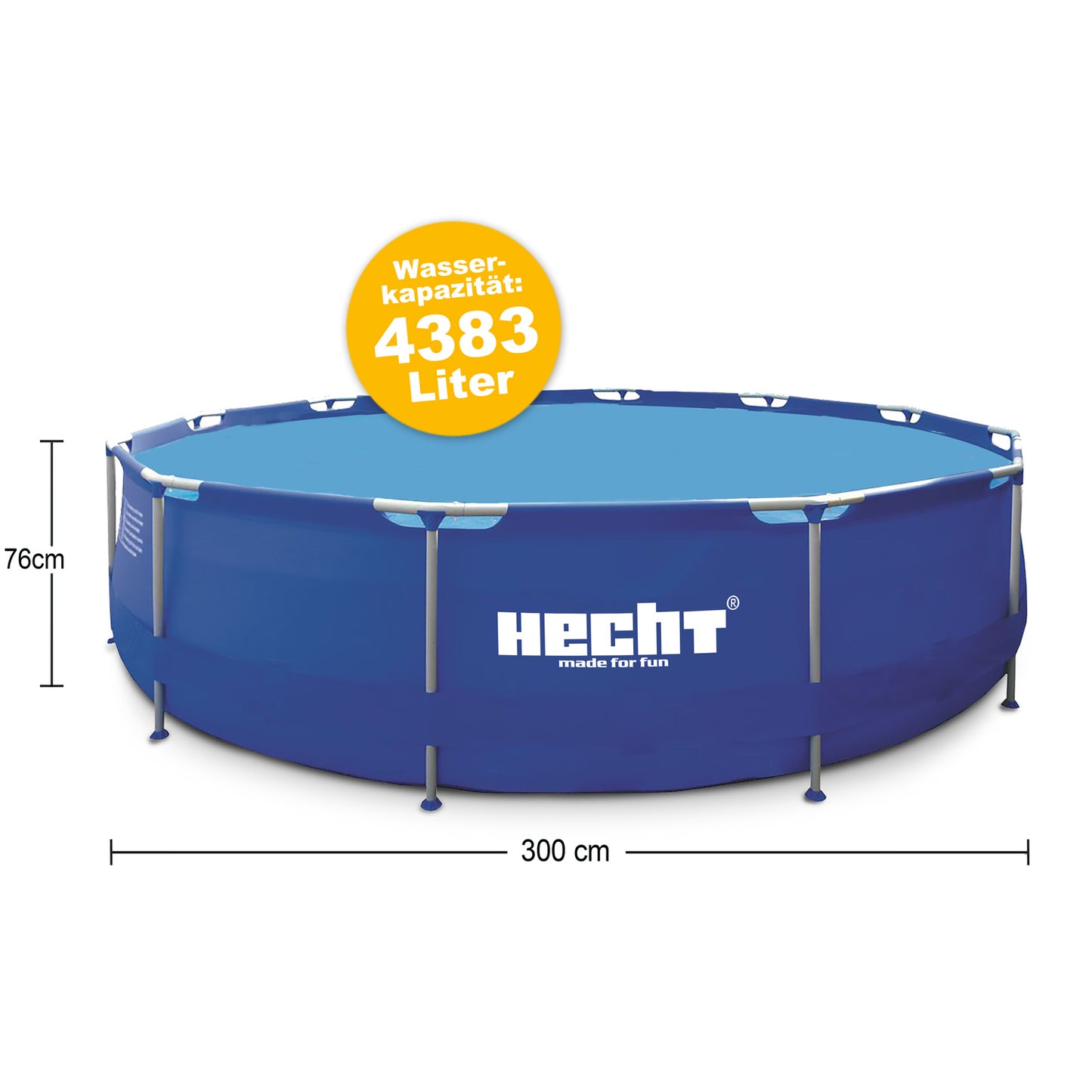 BITTE LESEN !!! Retourenware ! Stahlrohrpool Pool Schwimmbecken 4.383 Liter Wasser 300 cm/76 cm