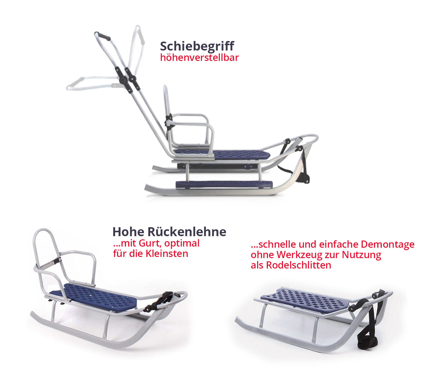 Metallschlitten Komplettset Babyschlitten Kinderschlitten Ein Modell das mitwächst Grün Hellgrün