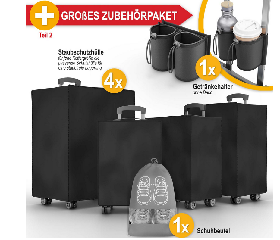 BITTE LESEN !!! Retourenware ! Hartschalenkoffer Kofferset 4-TLG. Reisetrolley Hand Koffer Champanger
