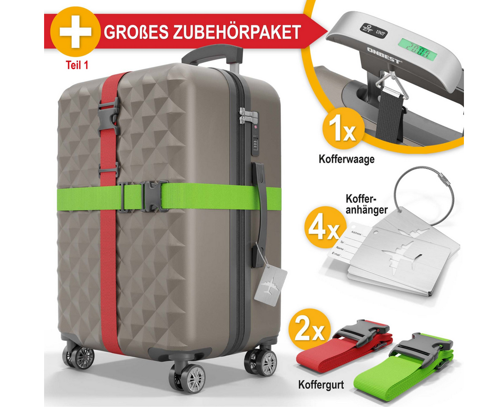 BITTE LESEN !!! Retourenware ! Hartschalenkoffer Kofferset 4-TLG. Reisetrolley Hand Koffer Champanger