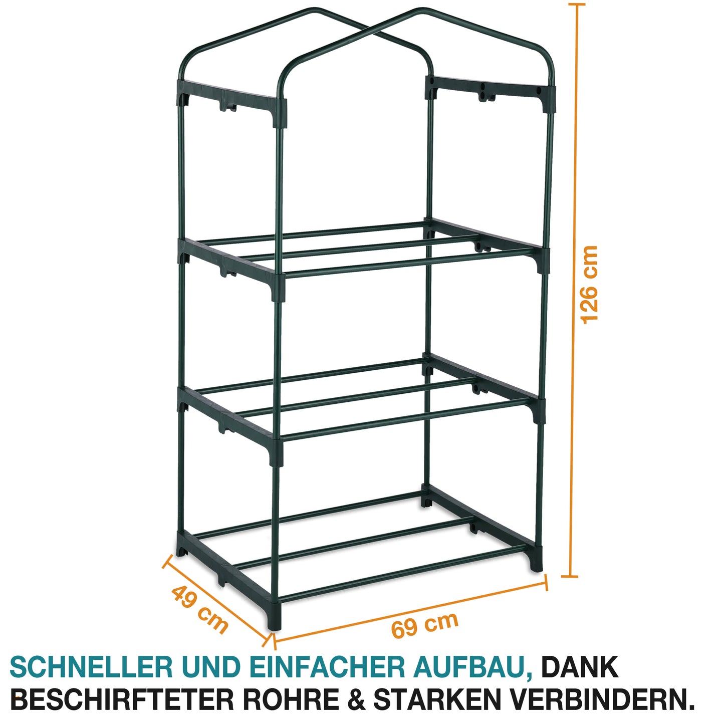 Gewächshaus Foliengewächshaus Frühbeet Tomatengewächshaus Treibhaus L 69 x 126 x 49 cm (B x H x T) 0,3 m²
