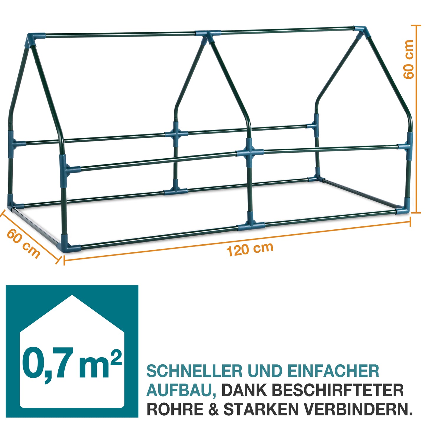 Gewächshaus Foliengewächshaus Frühbeet Tomatengewächshaus Treibhaus 120 x 60 x 60 (B x H x T)