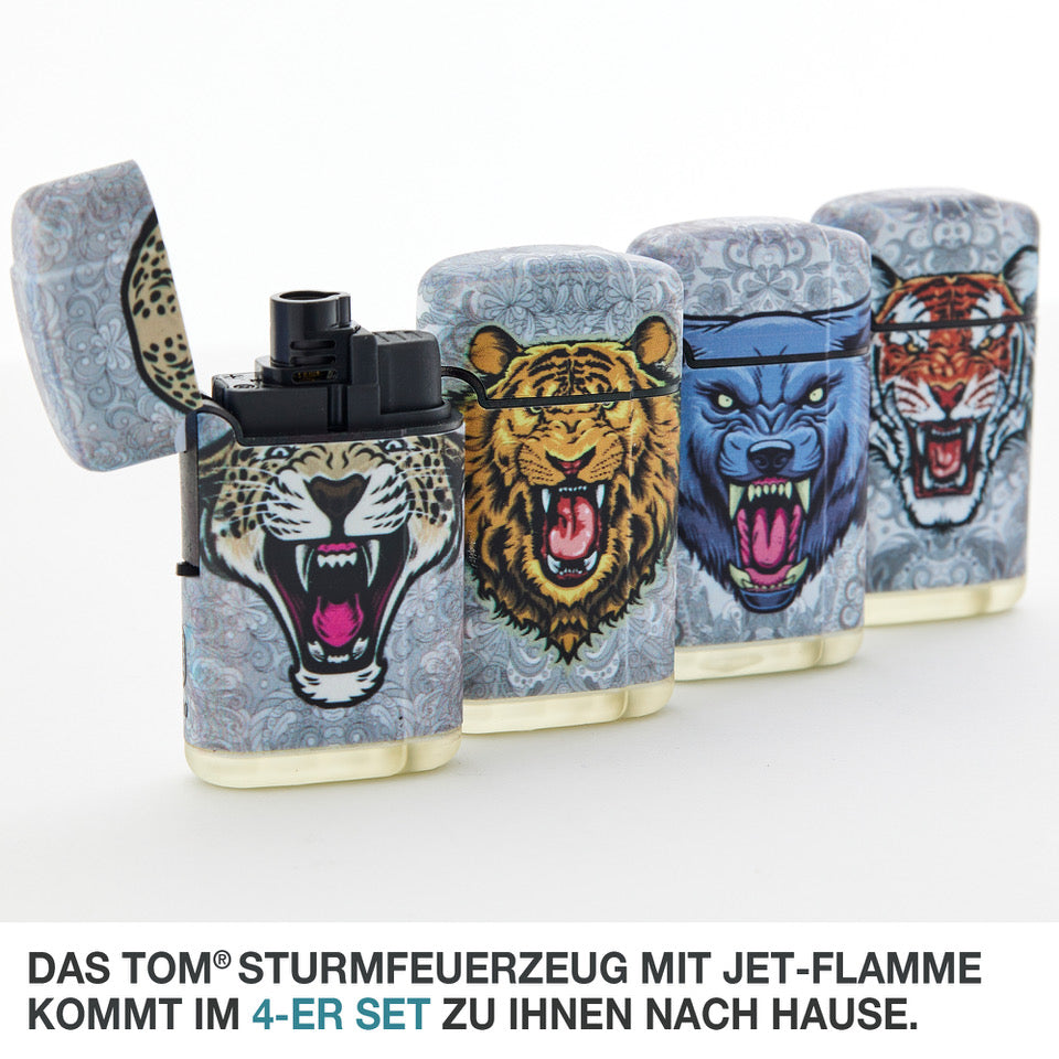 Elektronik Feuerzeug mit Jet Flamme Wild Animal