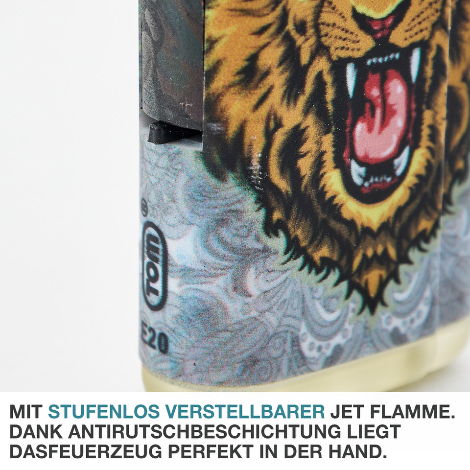 Elektronik Feuerzeug mit Jet Flamme Wild Animal