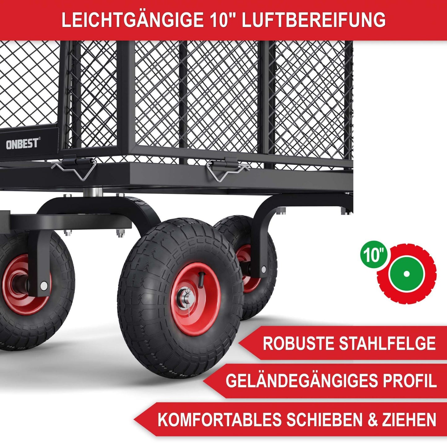 !! Bitte Lesen !!! Gartenwagen Bollerwagen Gitter 550kg Transport Geräte Plattform Hand Wagen Karre