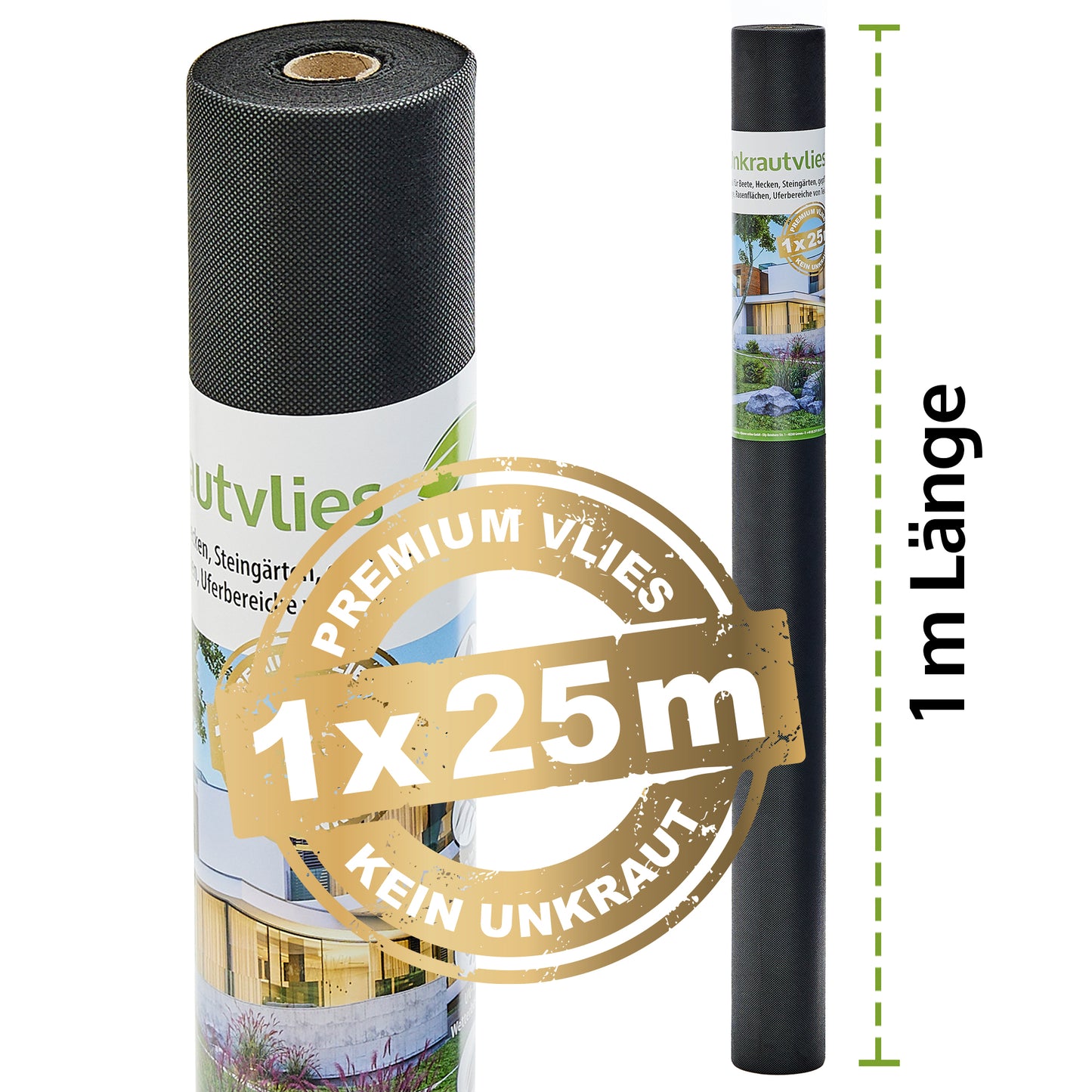 Gartenvlies Unkrautvlies Mulchvlies 50g/ m² 25 m Länge x 1 m Breite (550)