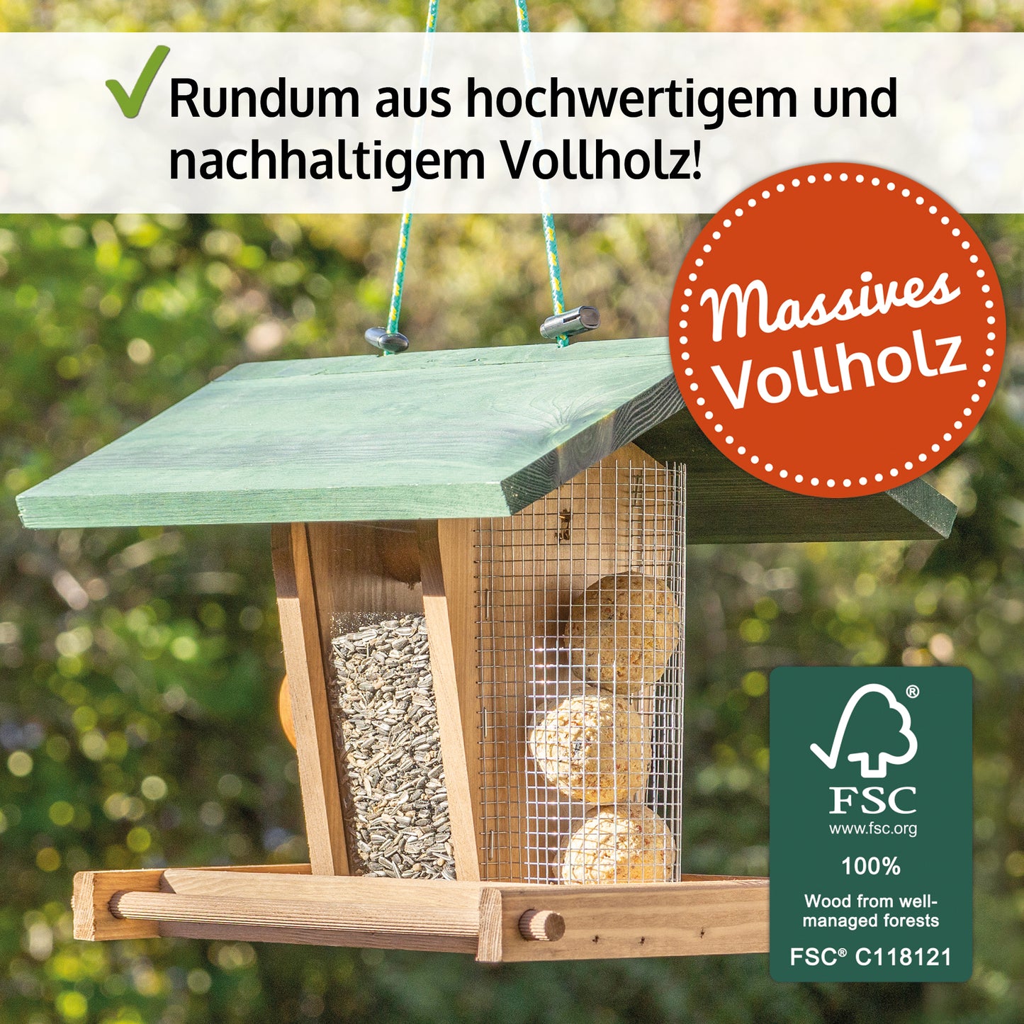 Vogelhaus Futterstation Futterhaus Vogelfutterhaus 325 Braun