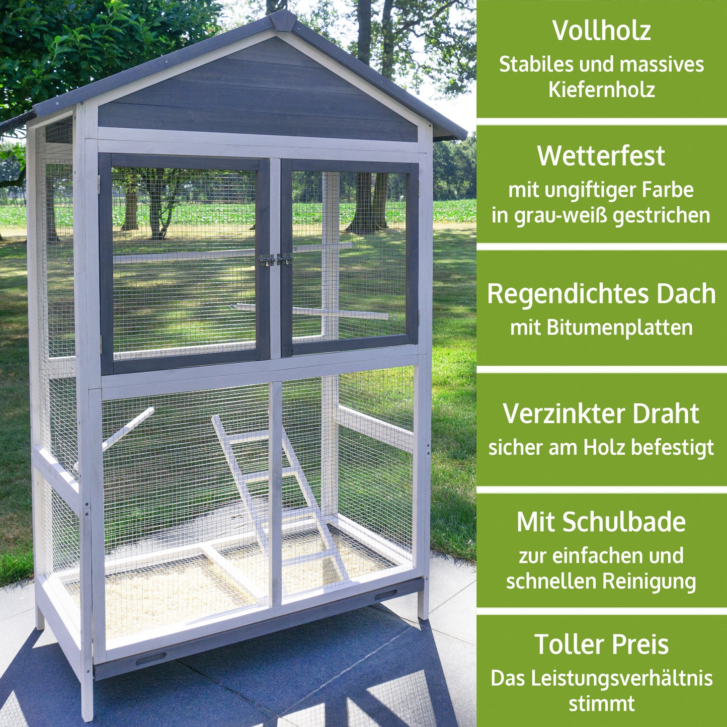 Vogelvoliere Voliere Vogelkäfig Käfig Vogelhaus XL 304