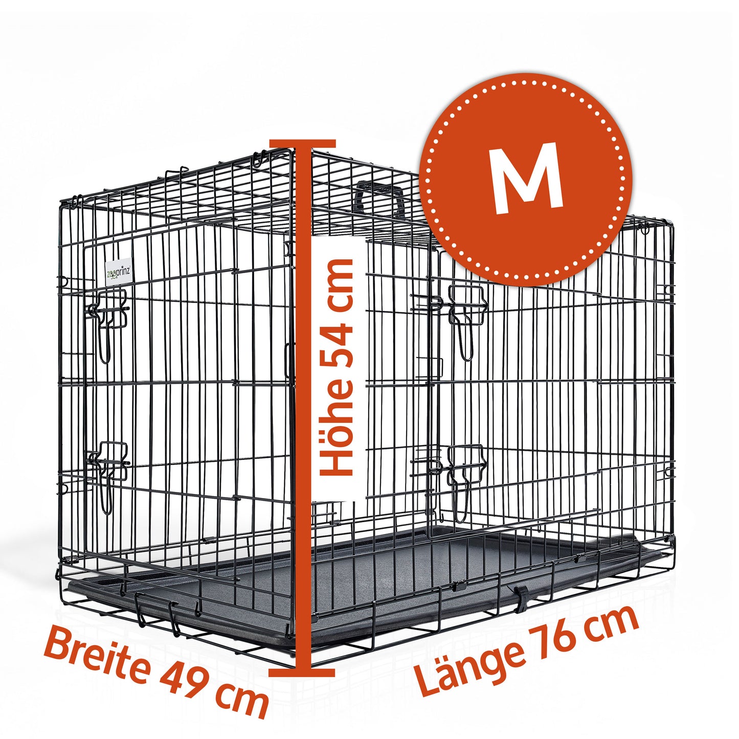 Hundetransportbox Größe M – 76 x 49 x 54 cm (L x B x H)