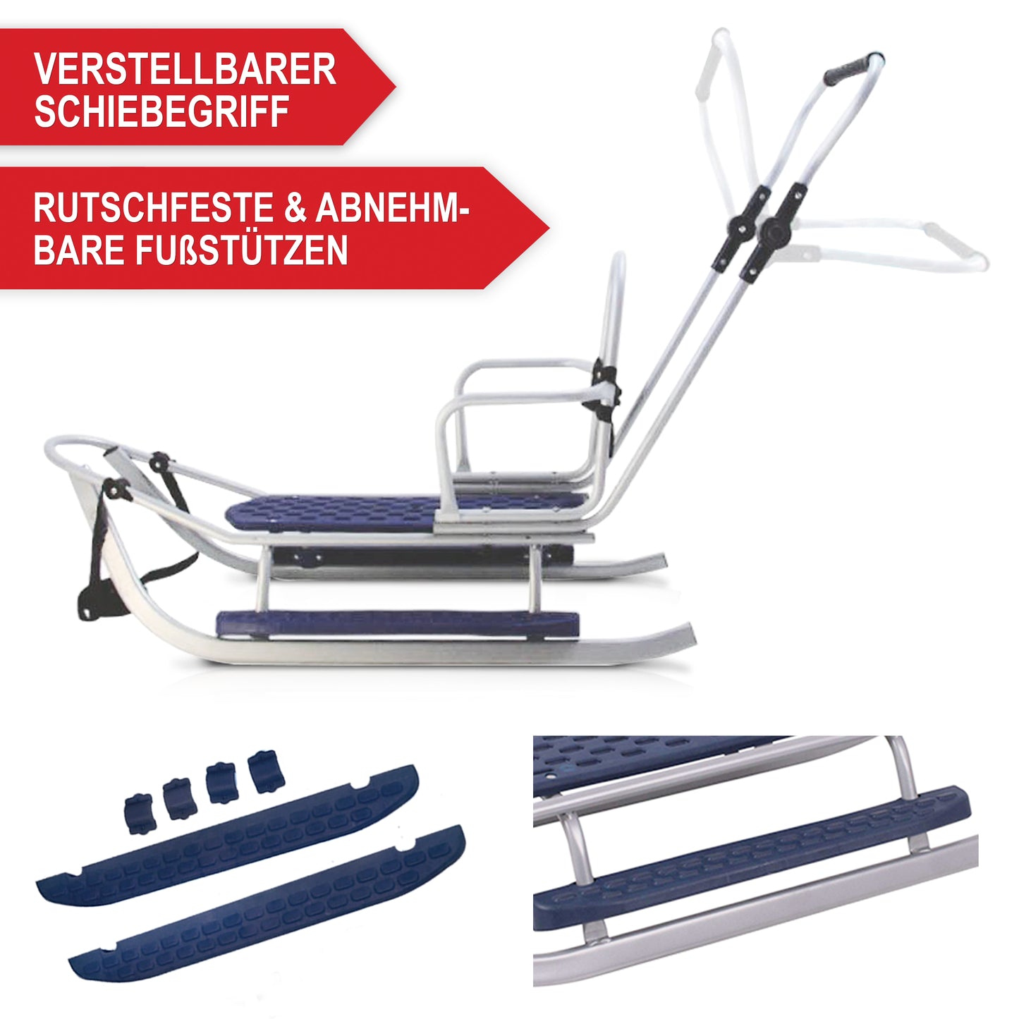 Metallschlitten Komplettset Babyschlitten Kinderschlitten Ein Modell das mitwächst Grün Hellgrün