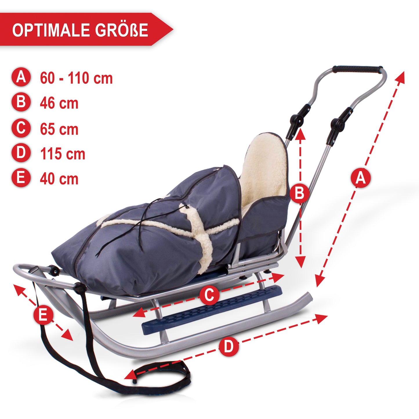Metallschlitten Komplettset Babyschlitten Kinderschlitten Ein Modell das mitwächst Grün Hellgrün