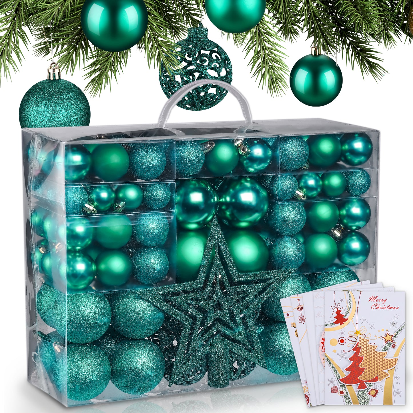 Weihnachtskugeln aus Kunststoff Christbaumschmuck Grün