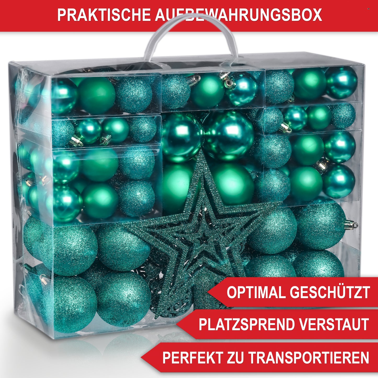 Weihnachtskugeln aus Kunststoff Christbaumschmuck Grün