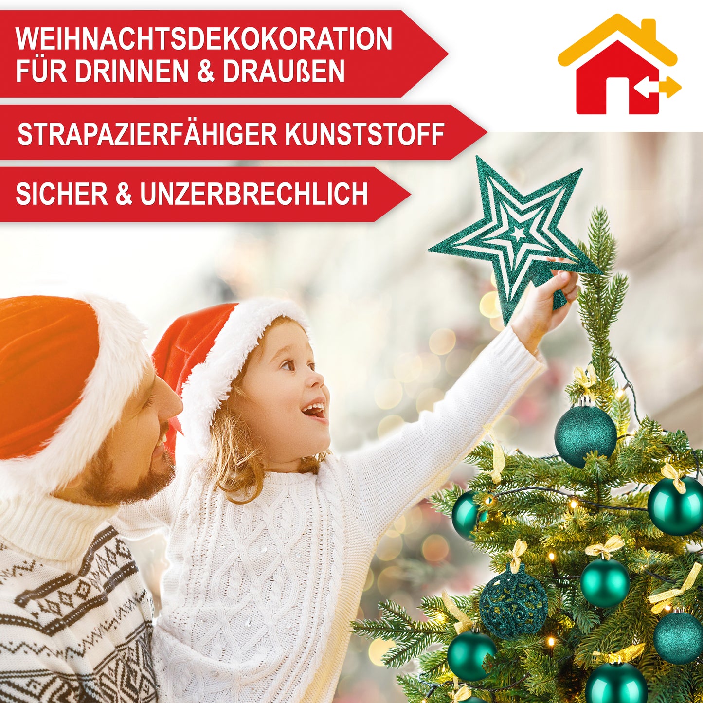 Weihnachtskugeln aus Kunststoff Christbaumschmuck Grün