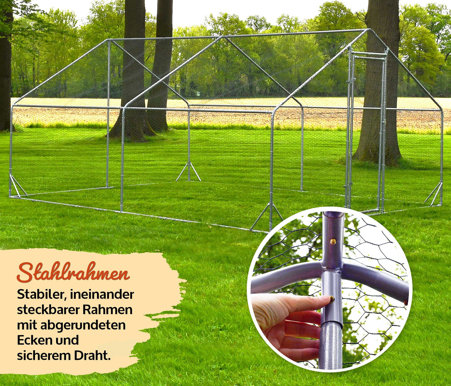 Hundegehege Freilaufgehege Hundezwinger Welpenauslauf Hundezaun 400x300x195cm Freilaufgehege aus Metall mit Sonnendach/Regenschutz