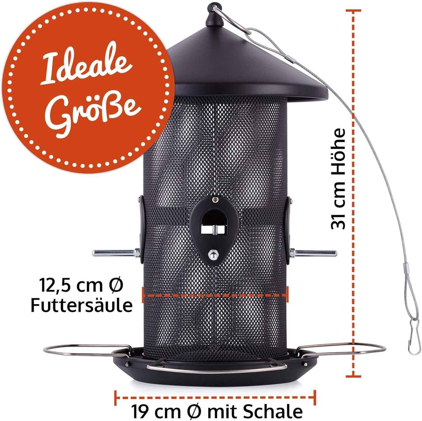 Futterstation Premium XL Vogelfutterspender Vogelfutterhaus Metall Futtersilo