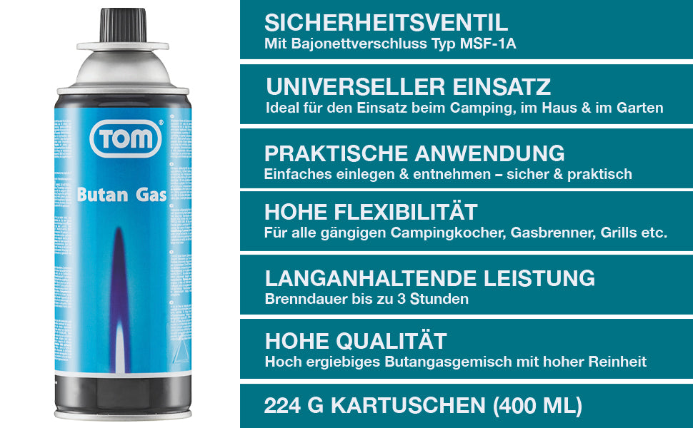 14 mal CG-227 Butan Gaskartuschen