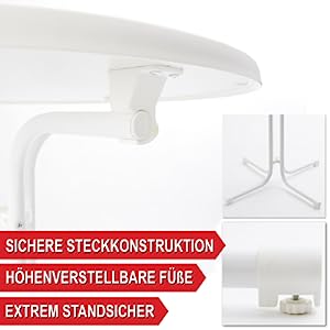 Partytisch Stehtisch Bartisch Imbisstisch Bistrotisch mit Tischhusse Weiss