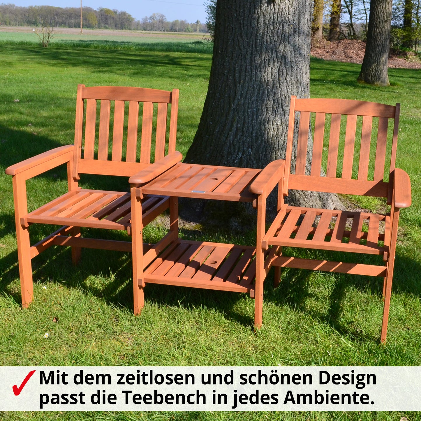 !! Bitte Lesen !!! Teebench Gartenbank 2 Sitzer Meranti Outdoor Sitzbank