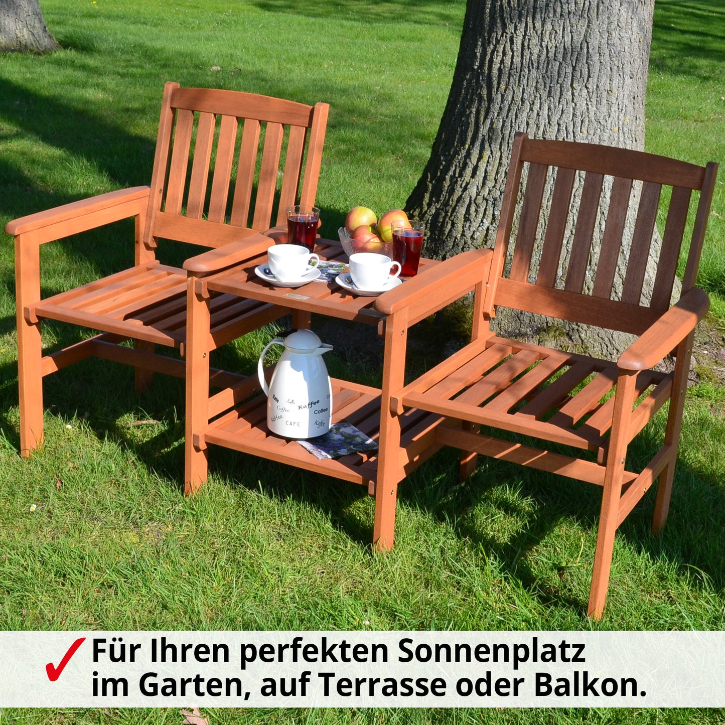 !! Bitte Lesen !!! Teebench Gartenbank 2 Sitzer Meranti Outdoor Sitzbank