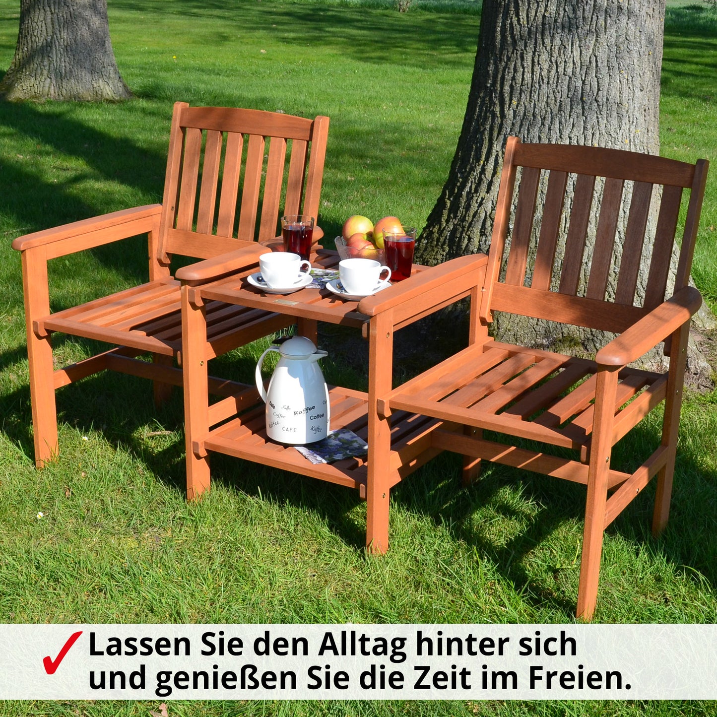 !! Bitte Lesen !!! Teebench Gartenbank 2 Sitzer Meranti Outdoor Sitzbank