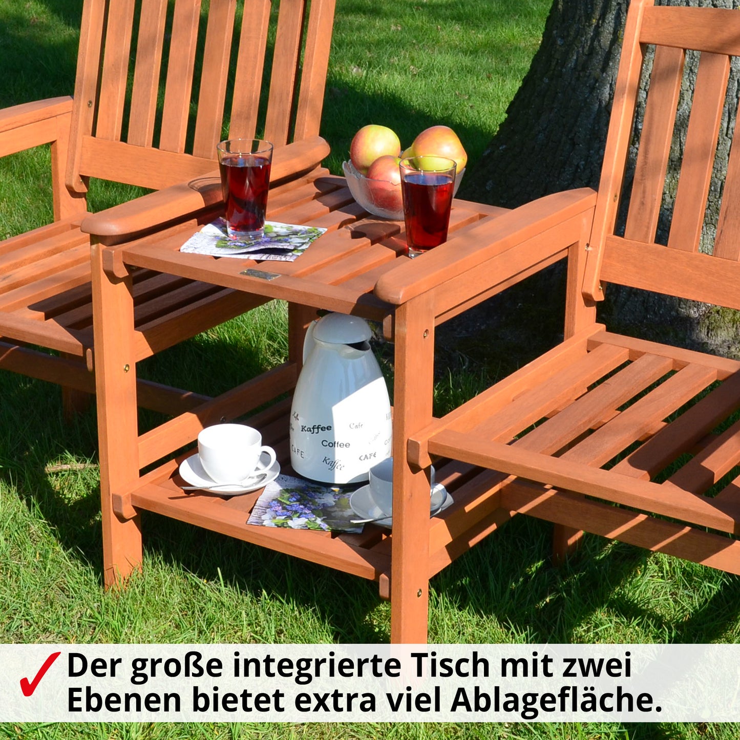 !! Bitte Lesen !!! Teebench Gartenbank 2 Sitzer Meranti Outdoor Sitzbank