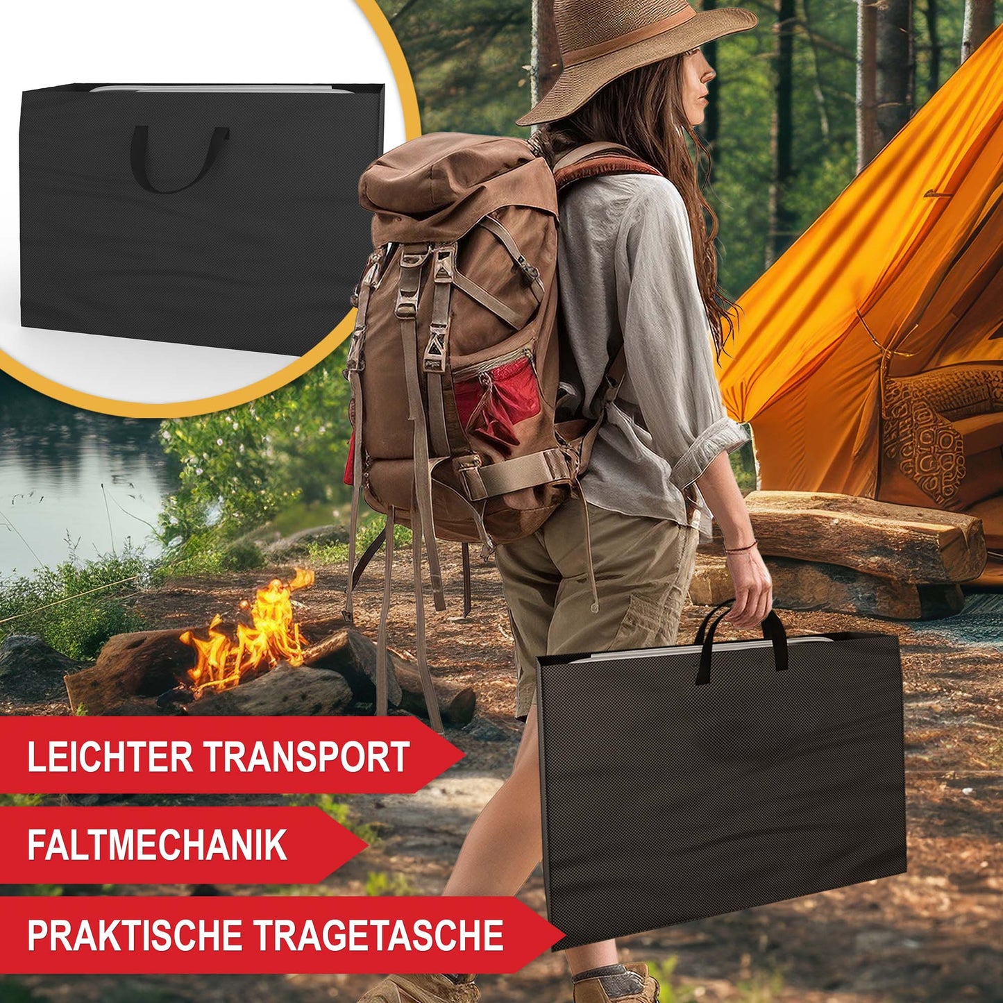 Campingstuhl Camping Stuhl Klappstuhl Faltmechanik Faltbar Grün
