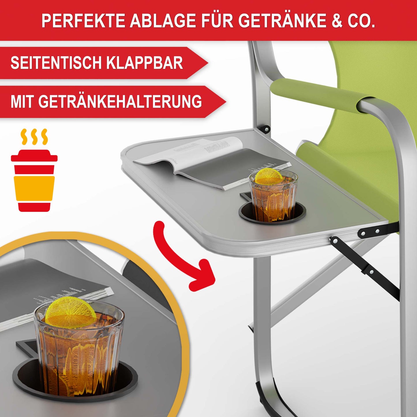 Campingstuhl Camping Stuhl Klappstuhl Faltmechanik Faltbar Grün