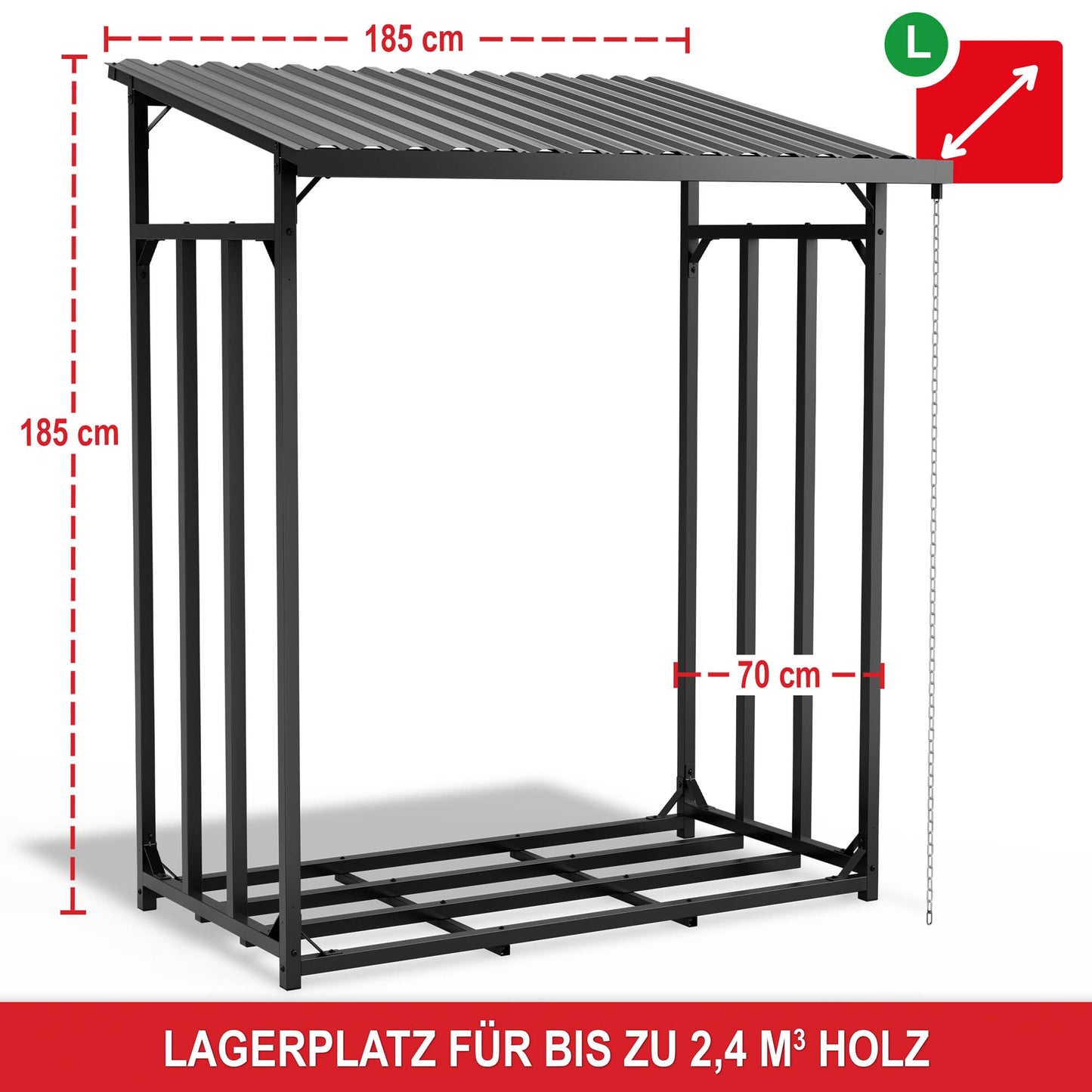 Brennholzregal Metall L