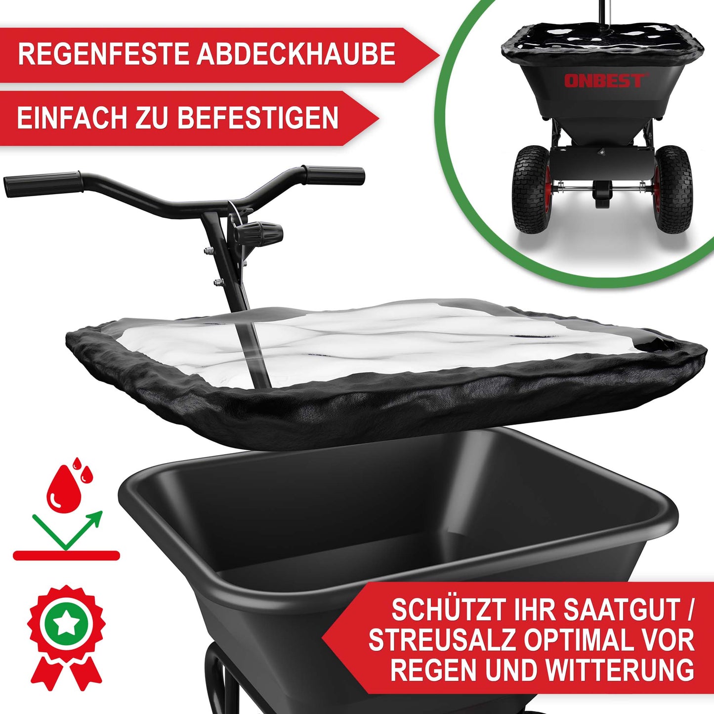 BITTE LESEN !!! Retourenware ! Streuwagen Düngestreuer Streuer Rasen sähen Düngen Streusalz
