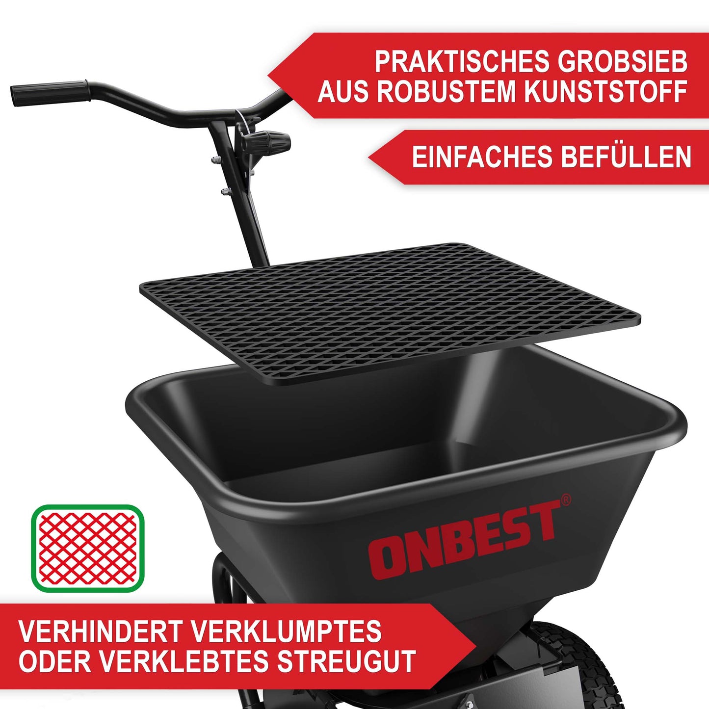 BITTE LESEN !!! Retourenware ! Streuwagen Düngestreuer Streuer Rasen sähen Düngen Streusalz