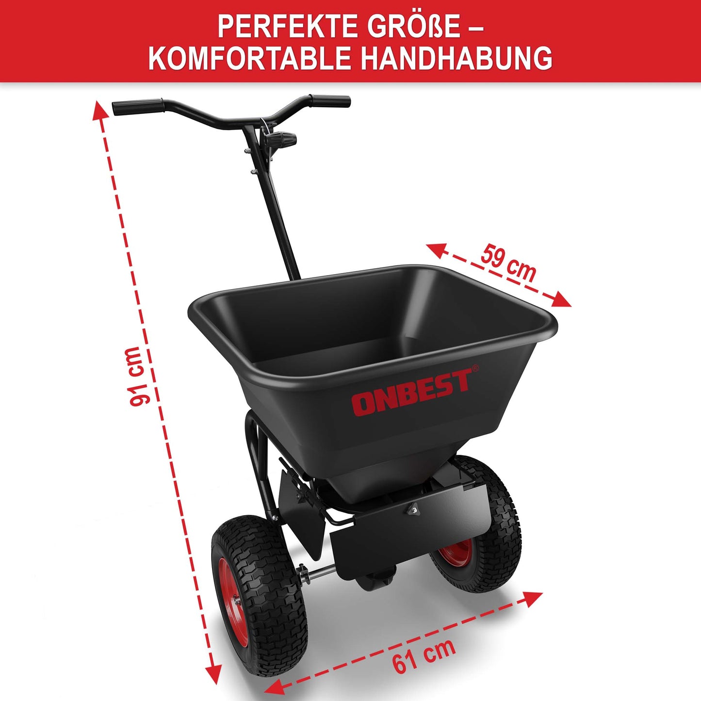 BITTE LESEN !!! Retourenware ! Streuwagen Düngestreuer Streuer Rasen sähen Düngen Streusalz