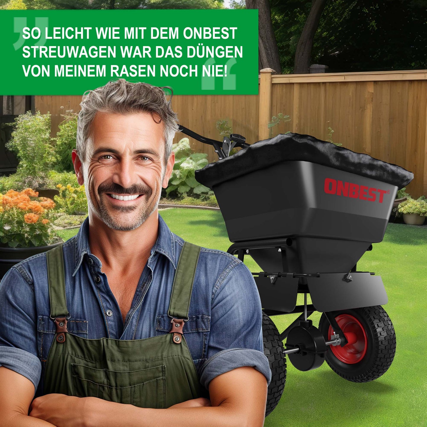 BITTE LESEN !!! Retourenware ! Streuwagen Düngestreuer Streuer Rasen sähen Düngen Streusalz