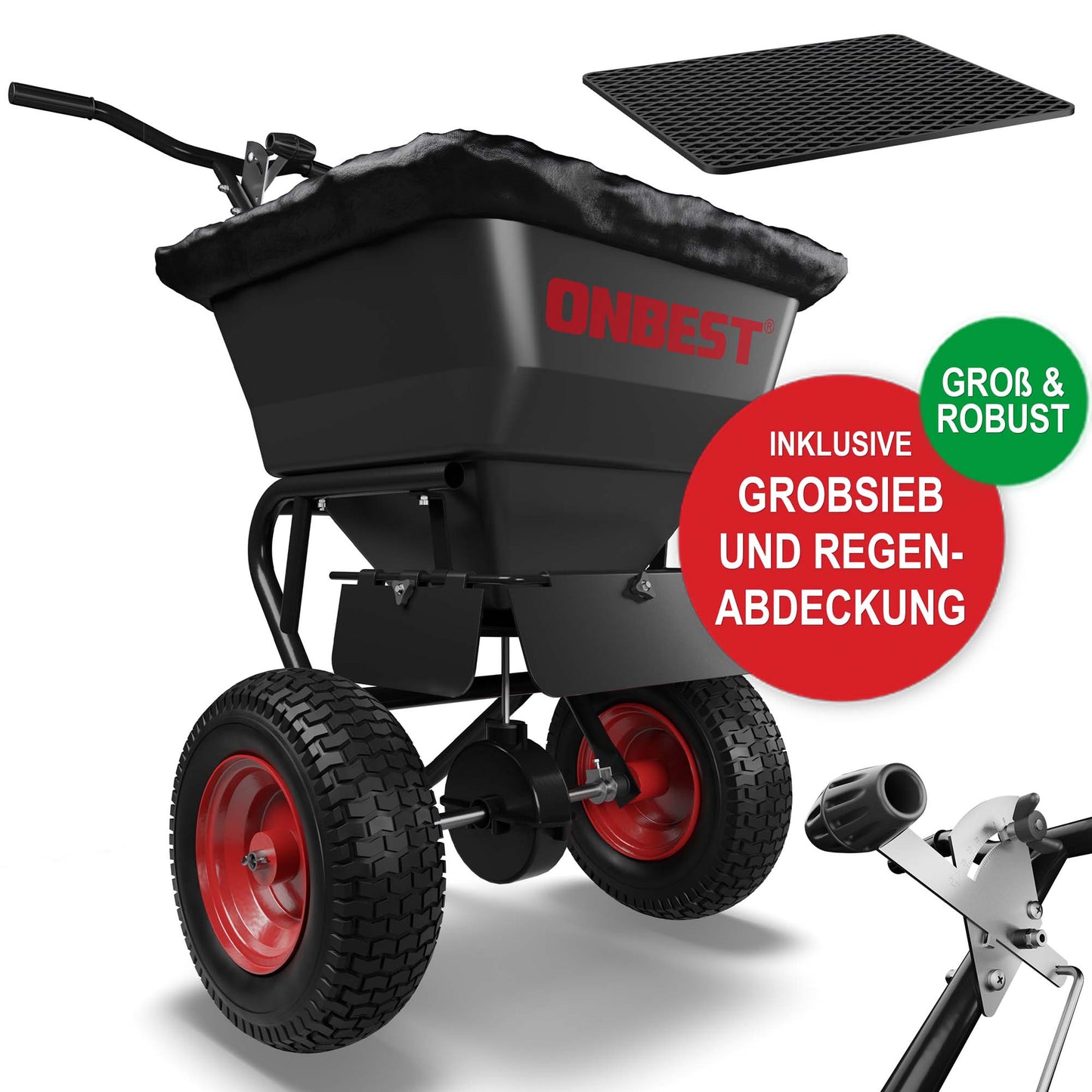 BITTE LESEN !!! Retourenware ! Streuwagen Düngestreuer Streuer Rasen sähen Düngen Streusalz