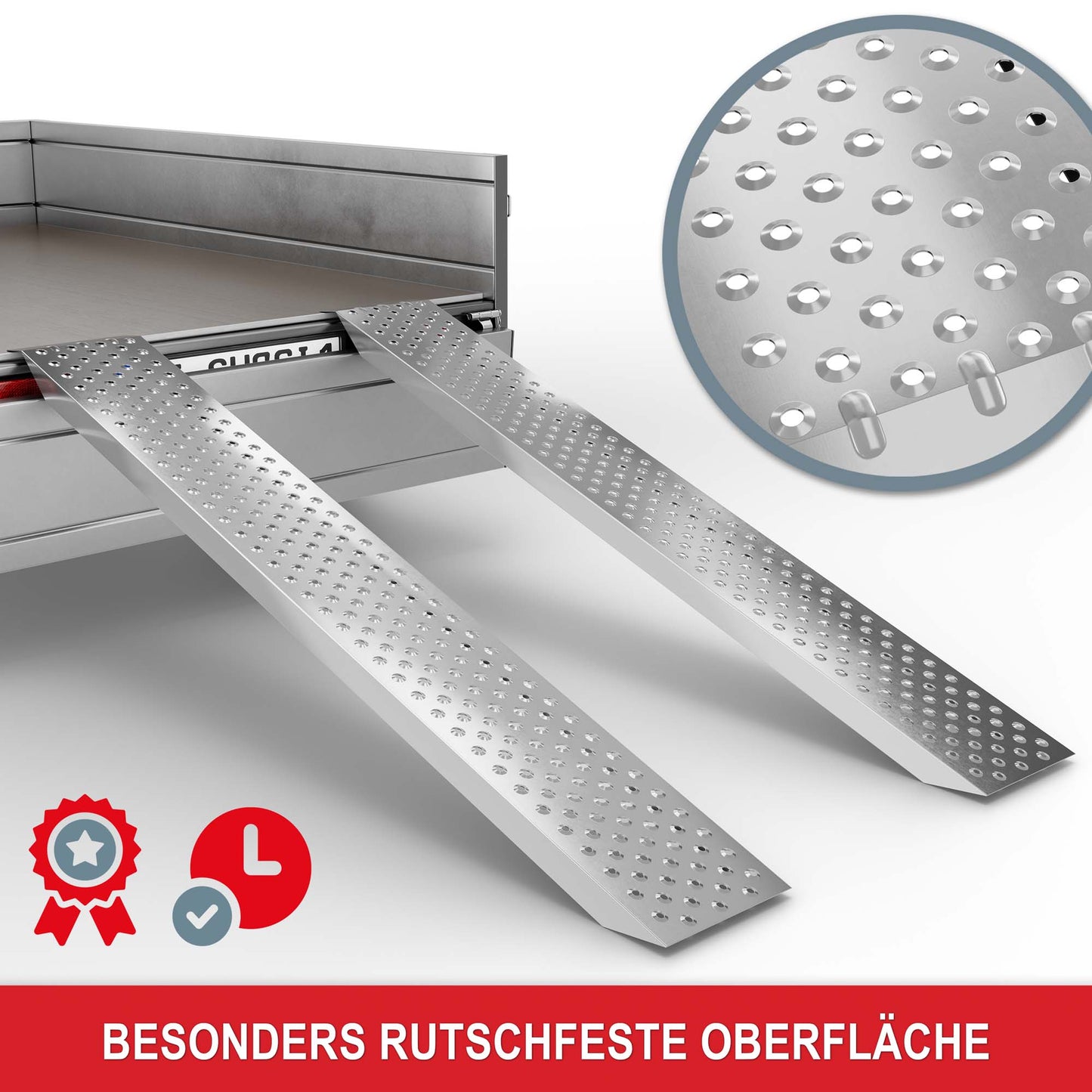 Stahl Auffahrrampe im 2er Set Stahl Tragkraft von 400 kg