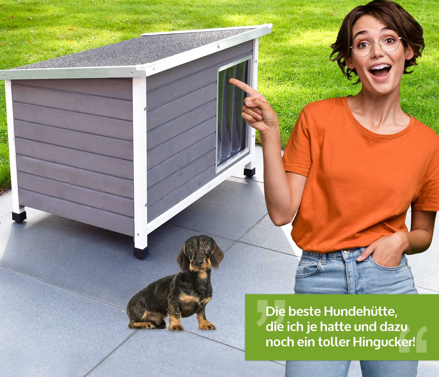 Hundehütte Hundehaus Hundeschlafplatz Jacky Größe M 85x58x60 cm