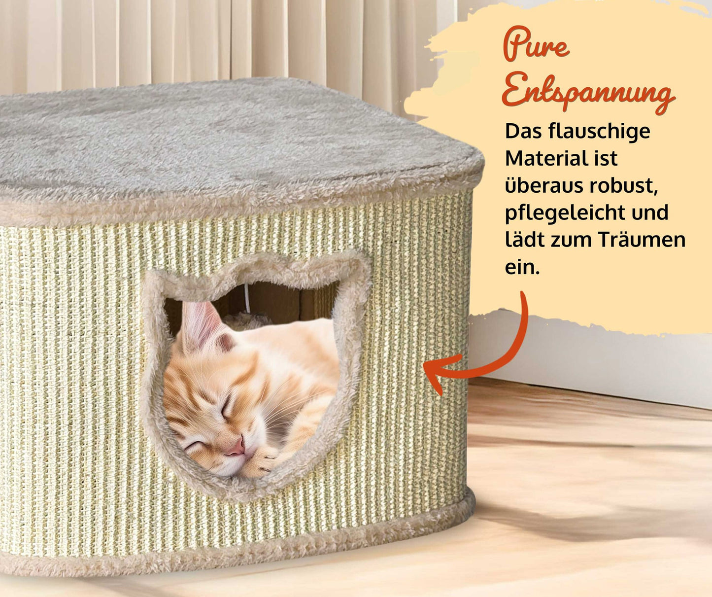 !Bitte Lesen!Retourenware!Katzenhaus Sisal Beige