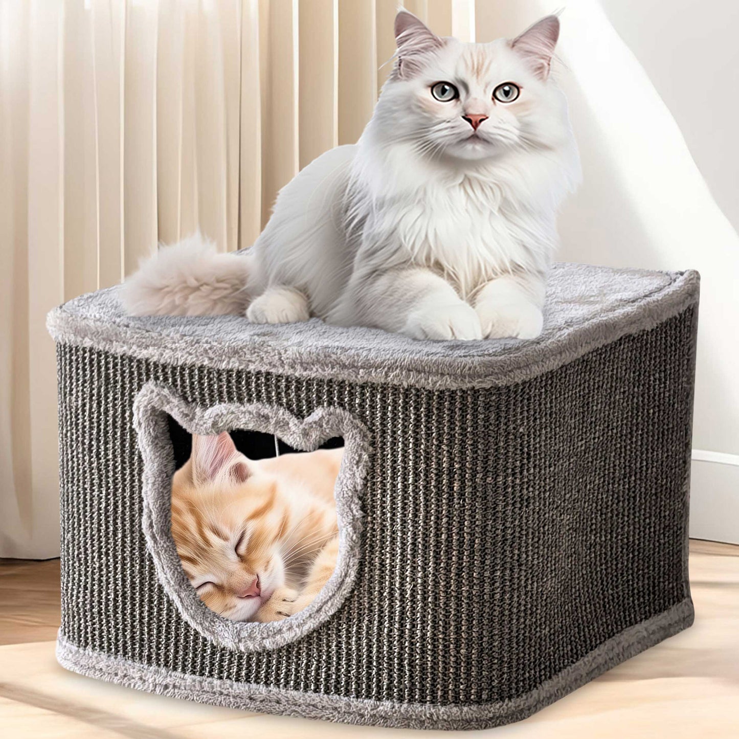 Katzenhaus Sisal Grau