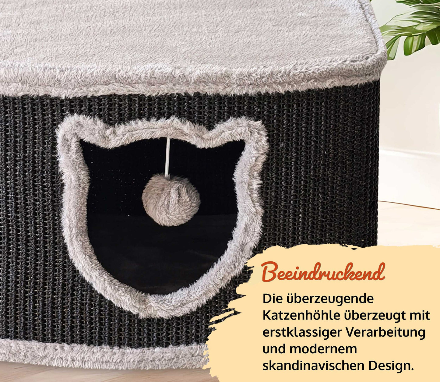 !Bitte Lesen!Retourenware! Katzenhaus Sisal Schwarz