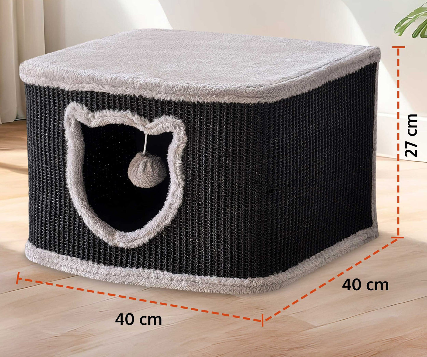 !Bitte Lesen!Retourenware! Katzenhaus Sisal Schwarz