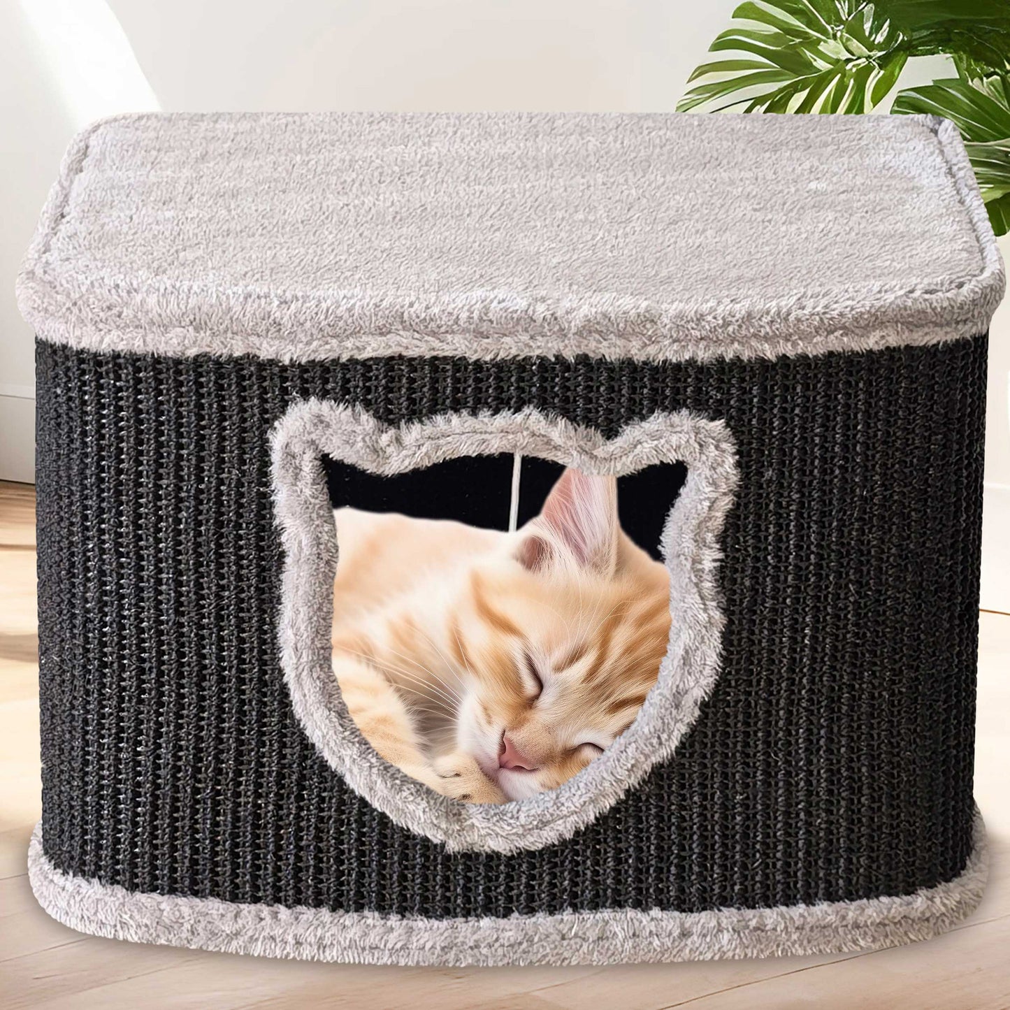 !Bitte Lesen!Retourenware! Katzenhaus Sisal Schwarz