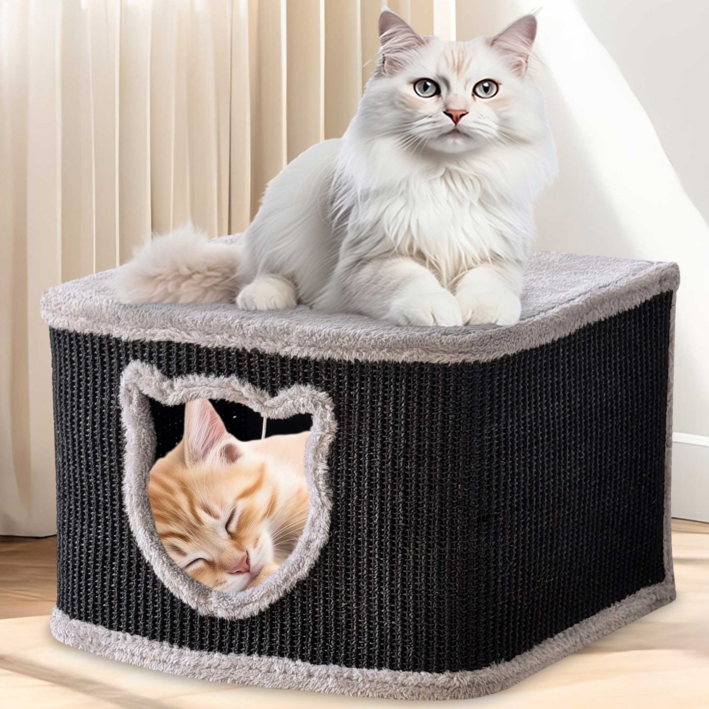 !Bitte Lesen!Retourenware! Katzenhaus Sisal Schwarz