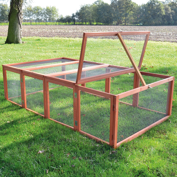 Hasenstall Kaninchenstall Meerschweinchenstall Auslauf XL braunen Holzton 401