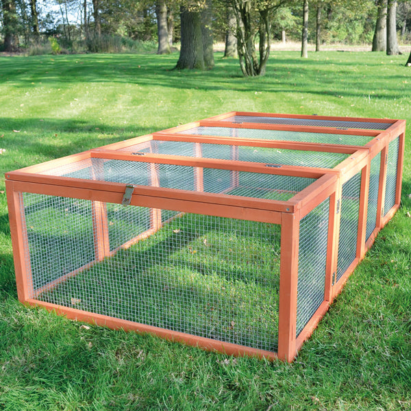 Hasenstall Kaninchenstall Meerschweinchenstall Auslauf XL braunen Holzton 401