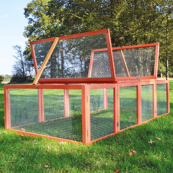 Hasenstall Kaninchenstall Meerschweinchenstall Auslauf XL braunen Holzton 401