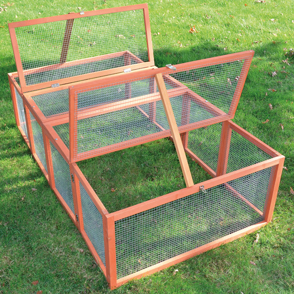 Hasenstall Kaninchenstall Meerschweinchenstall Auslauf XL braunen Holzton 401